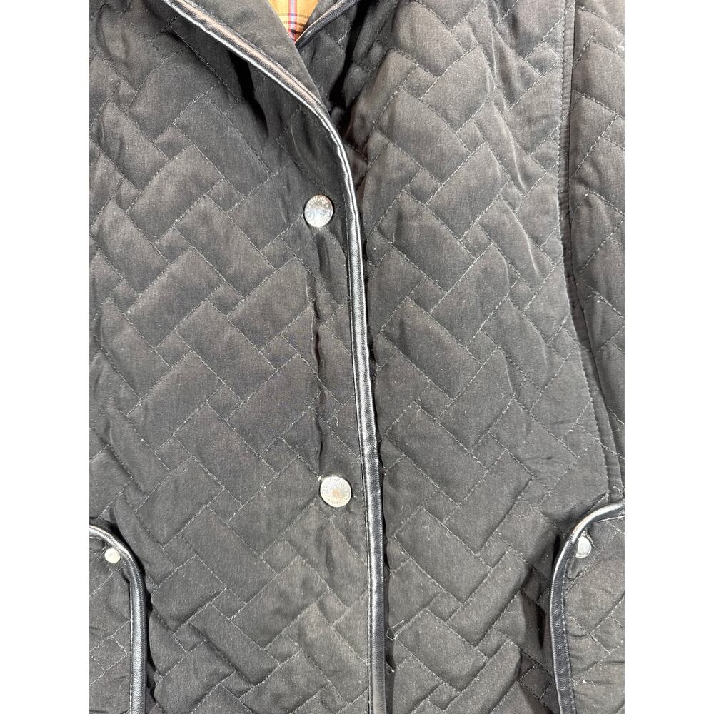 Relativity Womens Black Quilted Jacket Snap‎ Closure Collared Size Medium - Picture 3 of 5